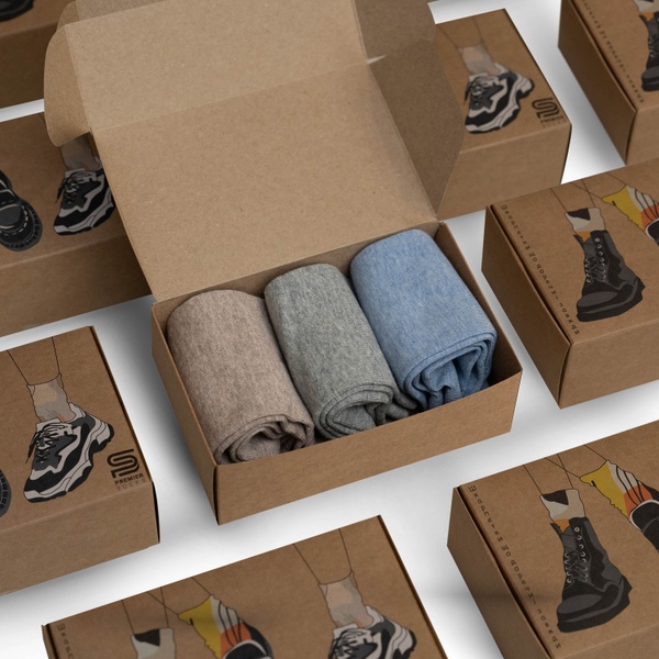 Set of mélange Premier Socks, unisex, 3 pairs in a set, size 36-39, 40-42