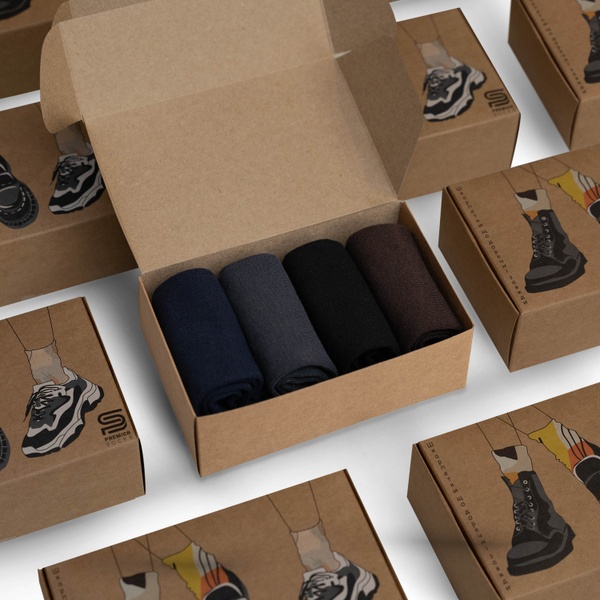 Set of socks Premier Socks Color monotone mini, unisex, 4 pairs in a set, size 36-39, 40-42