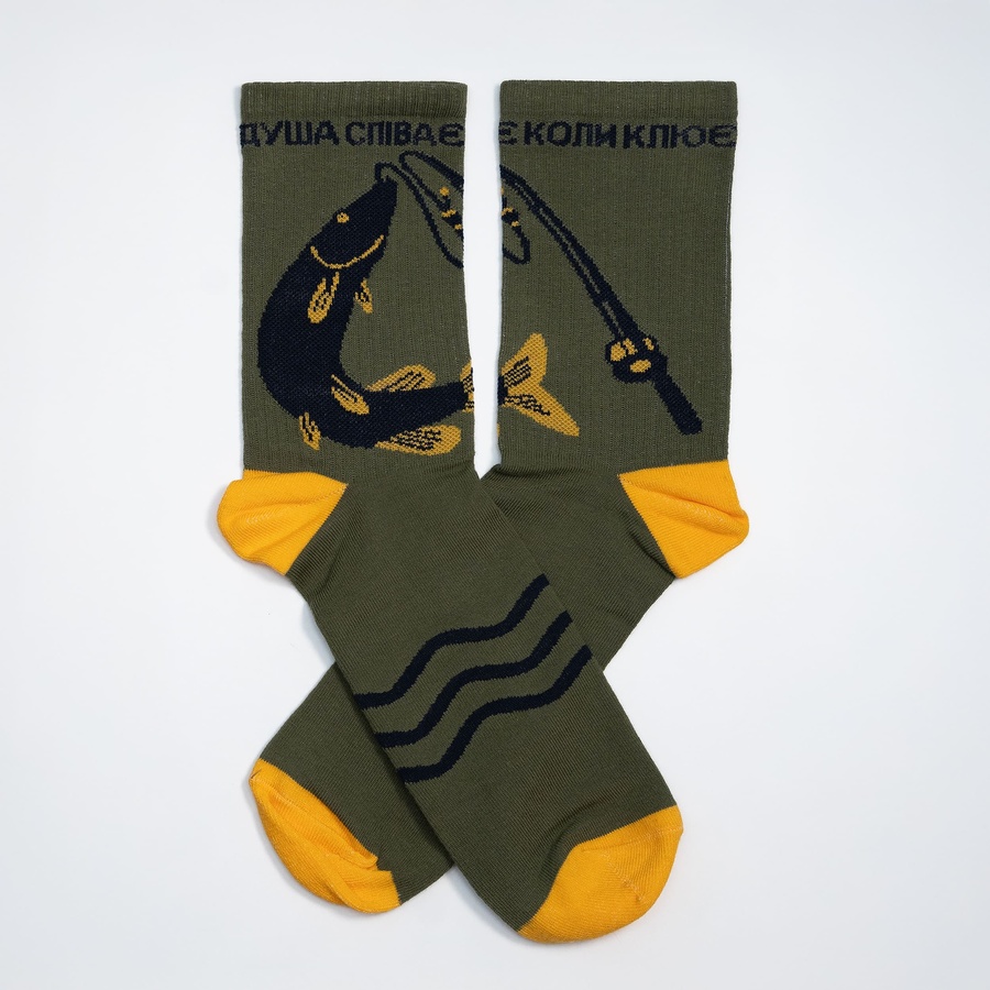 Set of Premier Socks for fishermen: "Charged to bite", unisex, 3 pairs in a set, size 36-39, 40-42, 43-45